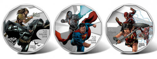 Canadian 3-coin Justice League Set From the Mint