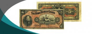 Canadian Paper Money - 1920 $5 Home Bank of Canada Note