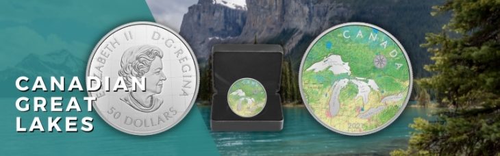 Canadian Great Lakes in Colour Featured on this Silver 50 Dollar Coin