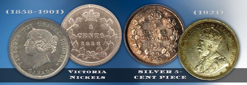 Victoria-Nickels-and-Silver-5-cent-piece