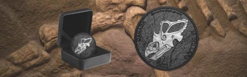 $20 Discovering Dinosaurs Mercury's Horned Face Silver Coin