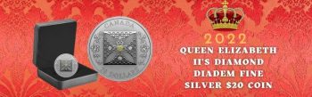 2022 Her Majesty Queen Elizabeth II_s Diamond Diadem Fine Silver $20 Coin