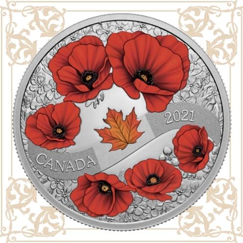 2021 CANADA $20 A WREATH OF REMEMBRANCE - LEST WE FORGET FINE SILVER