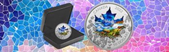 Collage Showing the Amazing Colours of Canada on this $50 Silver Coin