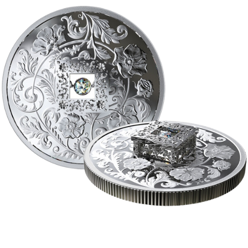 2019 CANADA  SPARKLE OF THE HEART FINE SILVER WITH DIAMOND
