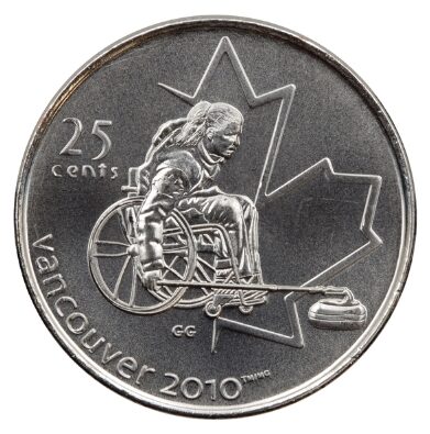 2007 Canada Wheelchair Curling 25 Cent Coin