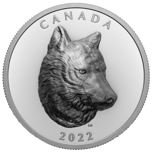 2022  Timber Wolf Extraordinary High Relief Fine Silver Coin