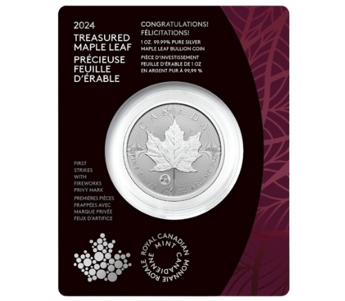 2024 Canada  Congratulations Privy Treasured Silver Maple Leaf First Strikes