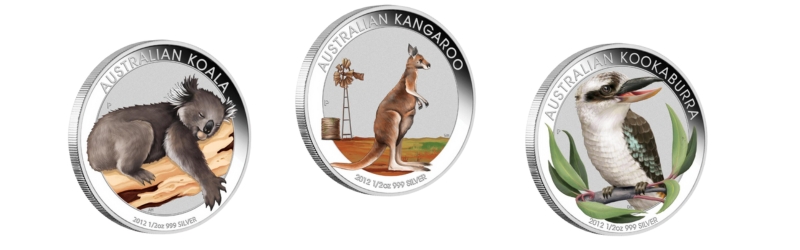 2012 Australian Outback 3-coin Coloured 1_2oz Silver Set