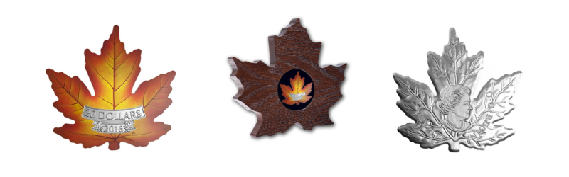 The Canadian Maple Leaf - Colourful Maple Leaf-Shaped Coin