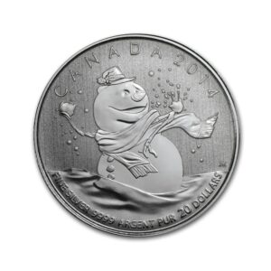 2014  for  14 Snowman Fine Silver Coin