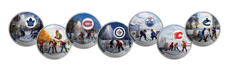 NHL® Hockey Teams_ Passion to Play - 1_2 oz Pure Silver Coloured 7-Coin Series