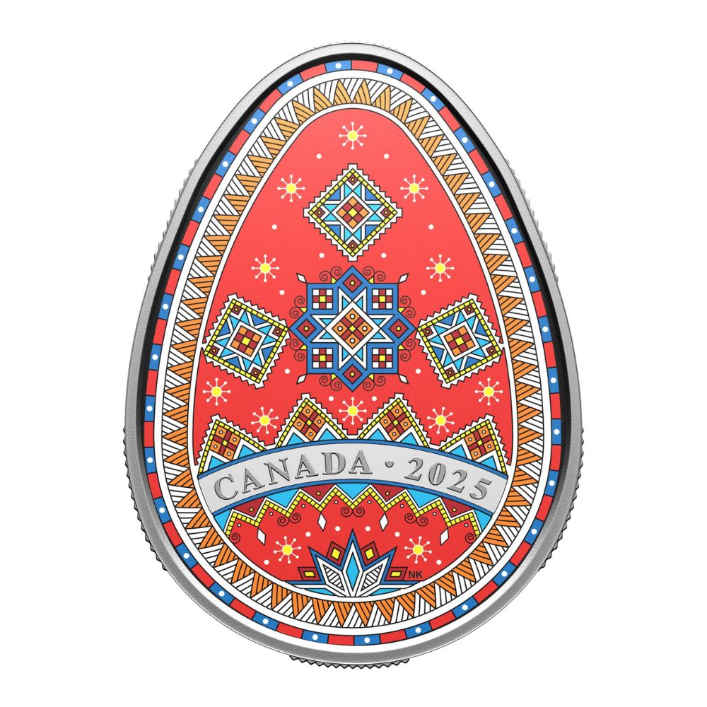  Fine Silver Pysanka (1 oz, colourized)