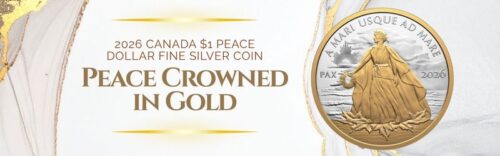 2026 $1 Peace Dollar Fine Silver Coin Peace Crowned in Gold