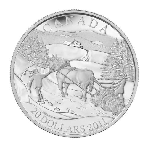 2011 Canada  Winter Scene Sterling Silver Coin