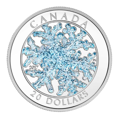 2017 Canada  Snowflake Coloured Silver Coin