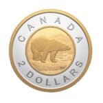 2026 Canadian Two-Dollar coin featuring the classic polar bear design on a gold-plated inner core.