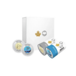 Royal Canadian Mint 50th Anniversary CN Tower coin set featuring colored and classic 