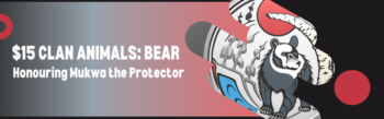 Clan Animals Bear Silver Coin Promotional Banner - Buy & Sell Royal Canadian Mint Coins - Colonial Acres Coins A promotional banner for the 2026 fifteen dollar Clan Animals Bear silver coin featuring an Indigenous style bear illustration