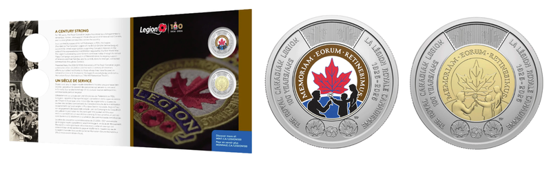 Collector keepsake booklet and two-dollar commemorative coins celebrating the 100th anniversary of The Royal Canadian Legion